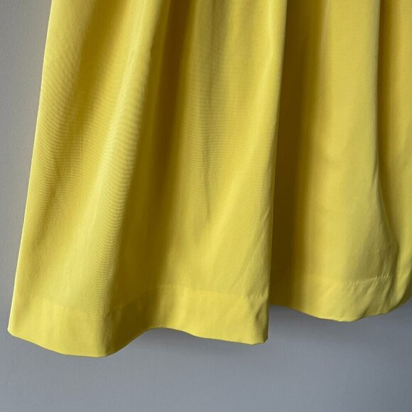 J. Crew Pleated Lined Back Zip Closure Casual Strapless Mini Dress Yellow 2 - Picture 6 of 9